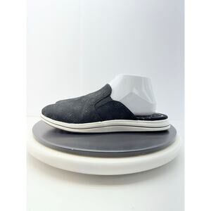 Clarks Cloudsteppers Womens Sz 10M Slip On Mules Breeze Shore Black Floral Shoes